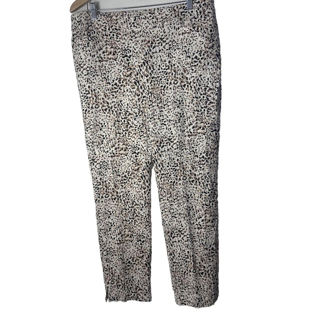 Chico's Pants Womens 14R Leopard Print So Slimming 360 Brigitte Slim Leg Crop